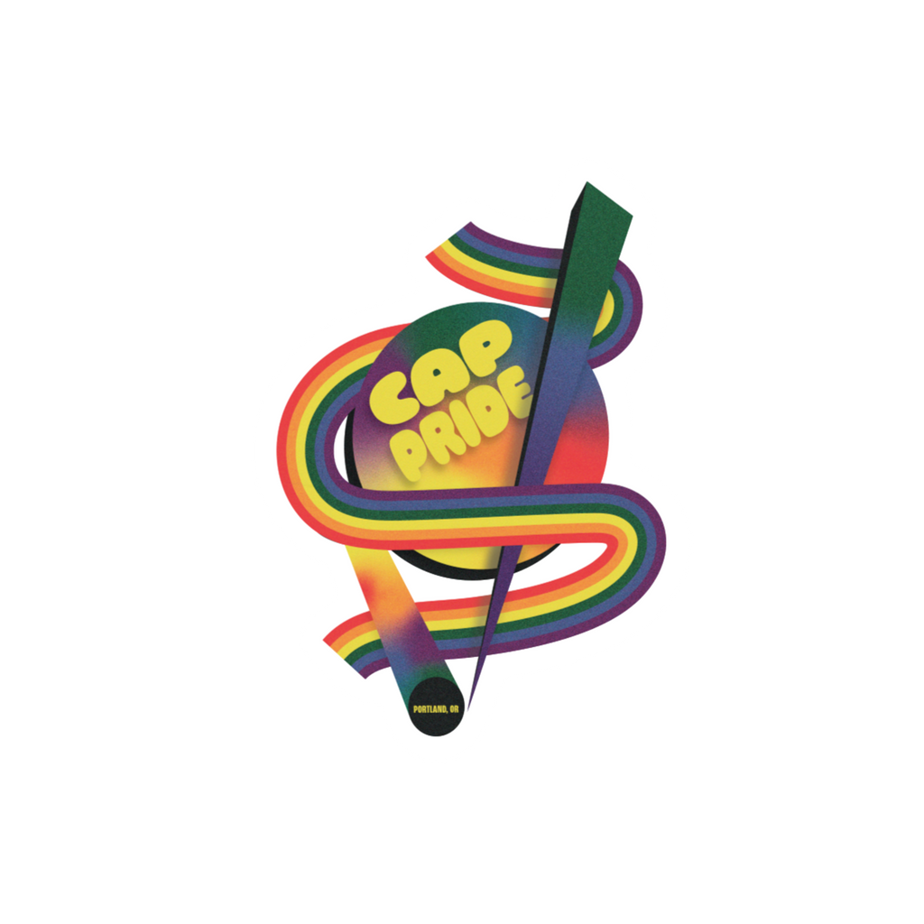 CAP Pride Retro Rainbow Kiss-Cut Vinyl Decal