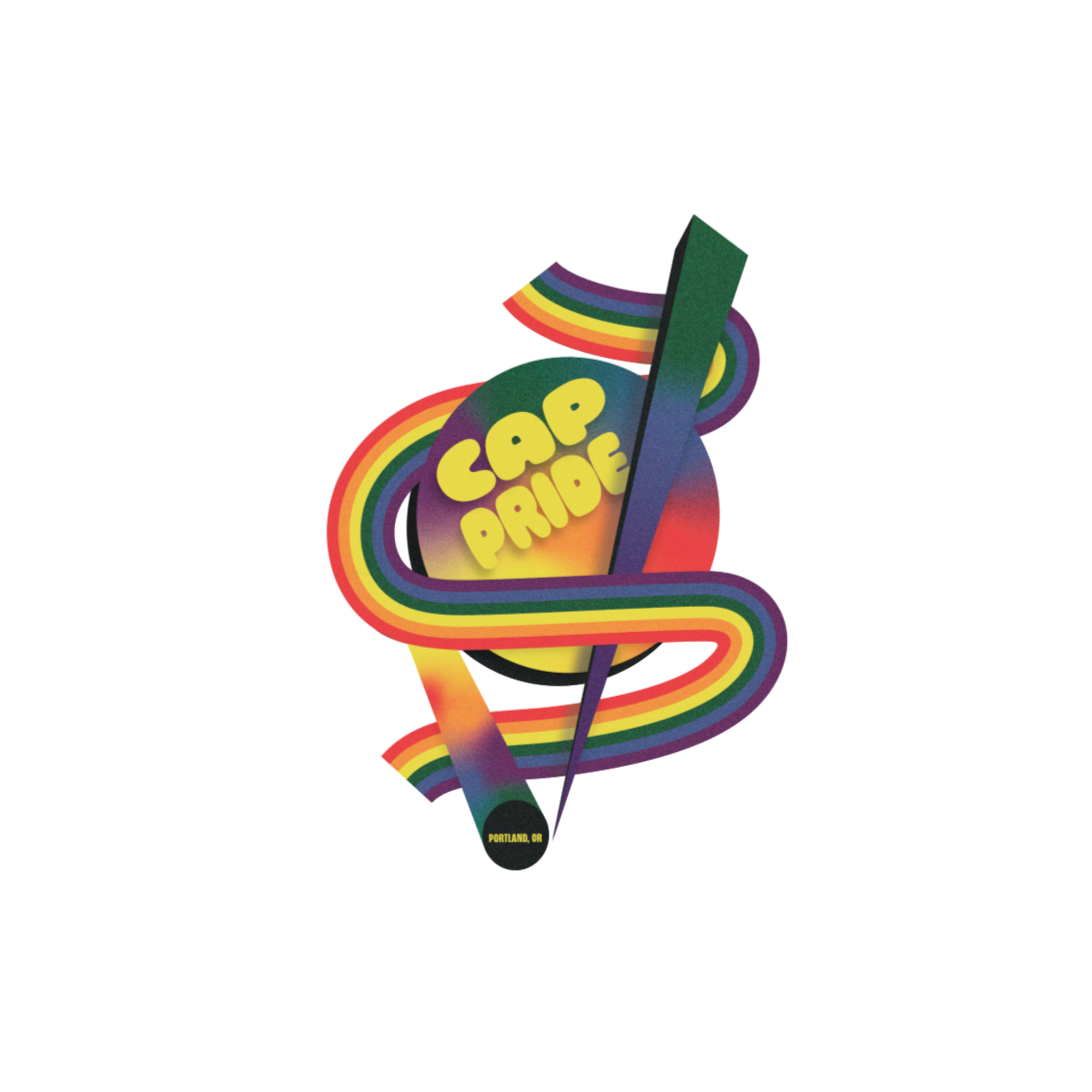 CAP Pride Retro Rainbow Kiss-Cut Vinyl Decal